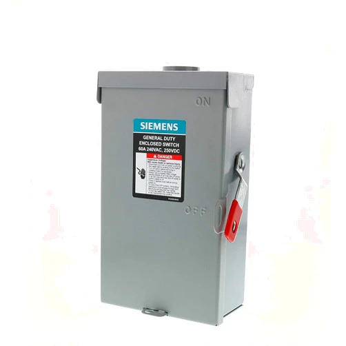 SIEMENS 3P 60A 240V General Duty Safety Switch Outdoor, Fusible