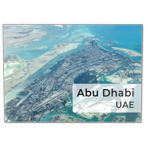 Photomagnet Aerial Landscape Overview of City of Abu Dhabi, Capital of Emirate of Abu Dhabi in UAE, Located on A Island in The Persian Gulf Fridge Magnet