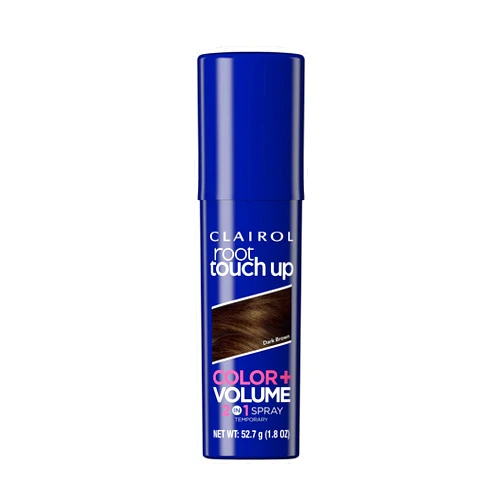 Clairol Root Touch-Up Color + Volume 2-in-1 Temporary Hair Coloring Spray, Dark Brown Hair Color, Pack of 1