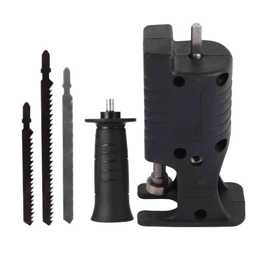 Cocoarm Electric Drill to Saw Adapter Portable Reciprocating Saw Adapter Tight Connection Electric Saw Adapter Set with 3 Saw Blades (Black)