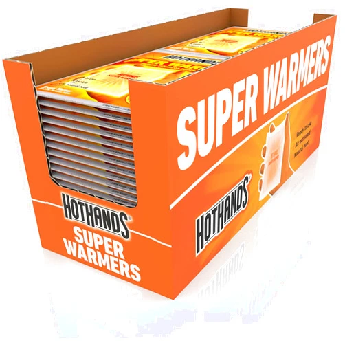 HotHands Body & Hand Super Warmers - Long Lasting Safe Natural Odorless Air Activated Warmers - Up to 18 Hours of Heat - 54 Individual Warmers