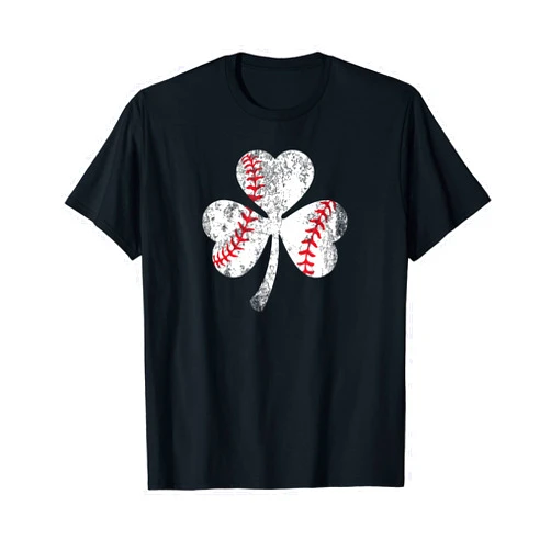 Lucky Irish Vintage Shamrock Baseball Apparel Vintage St Patrick's Day Irish Shamrock Baseball Stitches T-Shirt