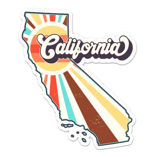 AK Wall Art California Retro Style State Vinyl Sticker - Car Phone - 3