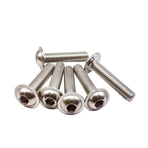 EASTLO M6-1.0 x 12mm Flanged Washer Button Head Socket Cap Screws, 304 Stainless Steel 18-8, Allen Hex Drive, Full Thread Coarse Thread UNC, 50 PCS