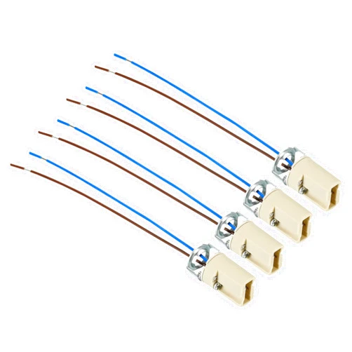 PATIKIL G9 Light Base Socket, 4 Pack Ceramic Lamp Bulb Holder Connector Lighting Replacement with 140mm Cable Wire for for Halogen Incandescent LED Bulb