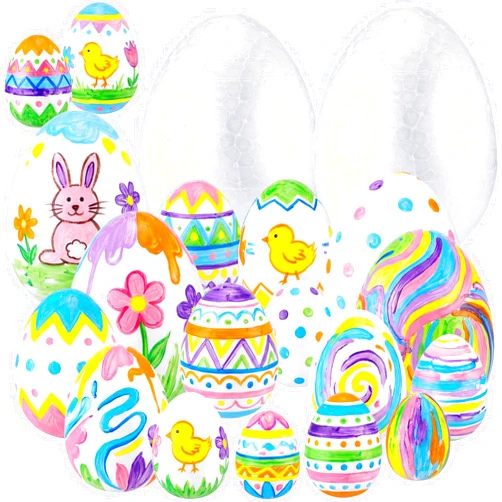 Zonon 20 Pcs Easter Foam Egg for Crafts DIY White Craft Egg Foam Natural Polystyrene Handmade Ball for Easter Craft Home Decoration, Multisize Packaging (Multisize)
