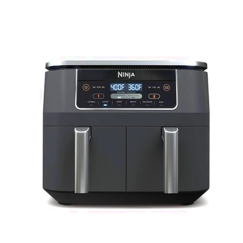 Ninja DZ201 Foodi 8 Quart 6-in-1 DualZone 2-Basket Air Fryer with 2 Independent Frying Baskets, Match Cook & Smart Finish to Roast, Broil, Dehydrate & More for Quick, Easy Meals, Grey