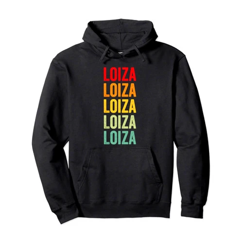 Loiza County, Puerto Rico City Loiza County, Puerto Rico, Rainbow Text Design Pullover Hoodie
