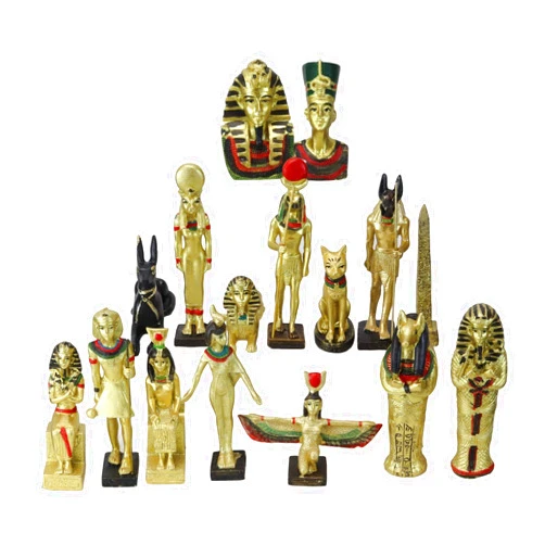 Ebros Gift Ebros Miniature Egyptian Gods and Goddesses Figurine Set of 16 Featuring Anubis Osiris Maat Isis Bastet Sekhmet Obelisk Sphinx King TUT Queen Nefertiti Mummy Hathor Horus and Seth