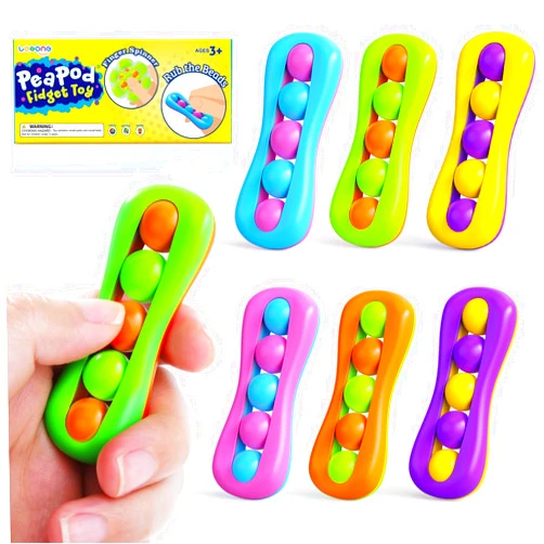 LESONG Fidget Sensory Toys for Kids: 6 Pack Colorful Finger Spinner Toys - Stress Relief ADHD Tools for Kids with Autism - Quiet Desk Fidgets for Anxiety Classroom - Gifts Christmas Stocking Stuffers
