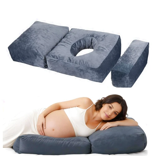 PNZOZO Pregnancy Pillows for Sleeping, 45.3 Inch Pregnancy Massage Pillow Full Body Pillow with Removable Cover & Leg Pillow, Support for Back, Legs, Belly, HIPS for Pregnant Women