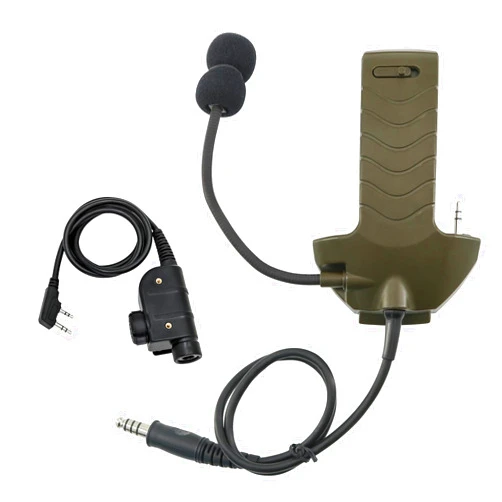 Hearangel Boom Microphone/Ken 2 Pin PTT Kit Compatible with Walker's Razor Slim Earmuffs,Covert Ear Defender to Communicated Earmuff