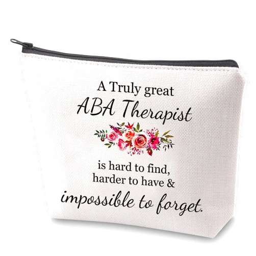 ZJXHPO ABA Therapist Appreciation Gifts A Truly Great ABA Therapist Is Hard to Find Makeup Bag Therapist Gift BCBA Gift (ABA Therapist)