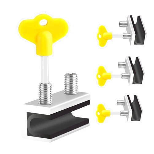 FIRAWER Window Locks, 4 Sets Premium Sliding Window Locks Security Up and Down Window, Vinyl Double window locks for Childproof Home Safety, Adjustable Vertical Horizontal Sliding Door Windows Lock Stopper