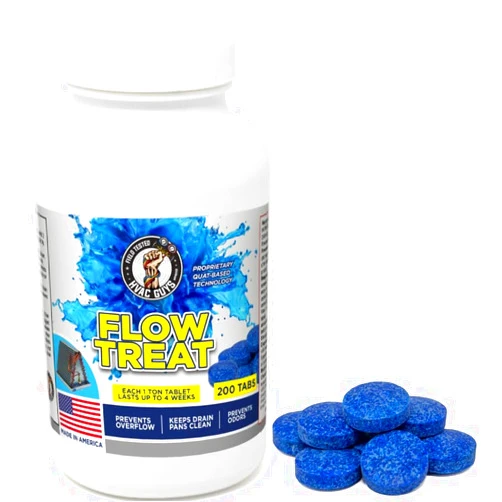 Leak Saver HVAC GUYS – Flow Treat Tabs - 200 Tablets | AC Drain Line Cleaner | Prevents Odors, Keeps HVAC Drain Pan Clean, Prevents Overflow | One Tablet Lasts up to 4 Weeks