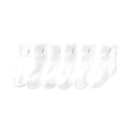 Polo Ralph Lauren Baby Classic Sport Ankle Socks-6 Pair Pack-Soft Stretchy Yarn & Stay Up Top