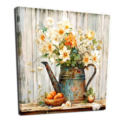 LAIART Floral Wall Art Farmhouse Vintage Wall Decor Canvas Picture Print for Bathroom Bedroom Living Room Dining Room