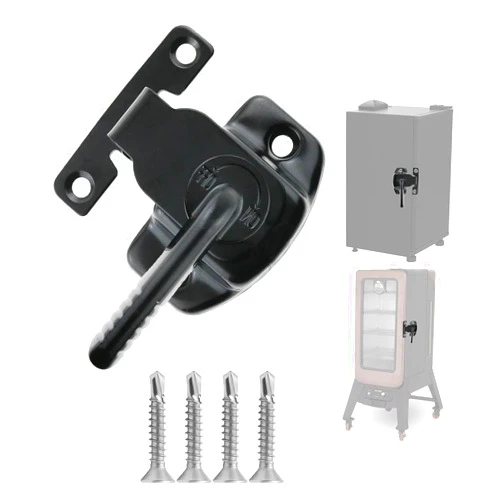 Katoex Smoker Door Latch for Pit Boss 1077, Smoker Lid Clamp with 4pcs Screws, Smoker Leaf Latch for Cuisinart/Pit Boss Pro Series II4 / Masterbuilt Vertical Smoker Replacement Parts Latch Kits