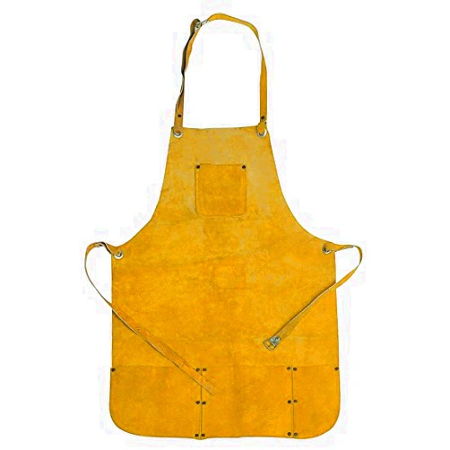MirrorZone Leather Welding Apron adjustable straps, pockets