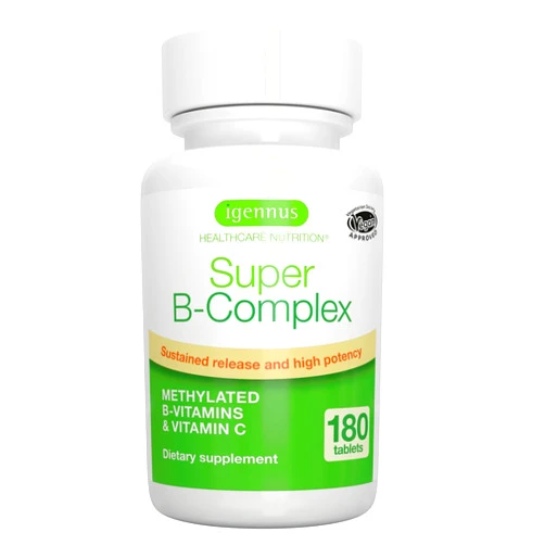 Igennus Healthcare Nutrition Igennus Super B-Complex Methylated B-Vitamins, MTHFR Supplement with Methylfolate & B12 Methylcobalamin, High Bioavailability & Potency, Vegan, Lab Verified, 180 Small Tablets