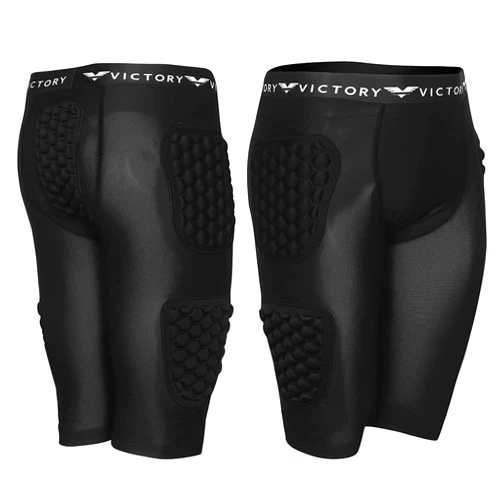 Victory Martial Arts Protective Padded Compression Shorts for Snowboard, Skate, Ski, Football, Basketball - Hip, Butt and Tailbone Padding