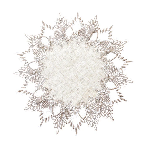 Raedan Natural Linen Doily 15 inches Round Neutral Earth Tones Beige Lace Coffee Table Topper Dresser Scarf Place Mats (Natural, 15” Round)