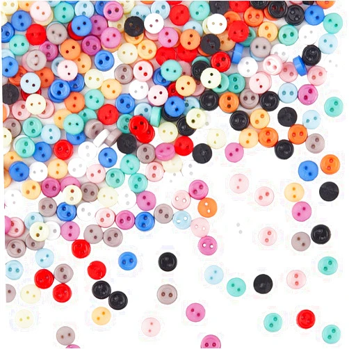 GORGECRAFT 1 Box 360Pcs 12 Colors Mini Resin Buttons 0.12inch/3mm 2 Hole Super Tiny Micro Round Sewing Decorative Button for Scrapbooking Garment Doll DIY Crafts Apparel Accessories