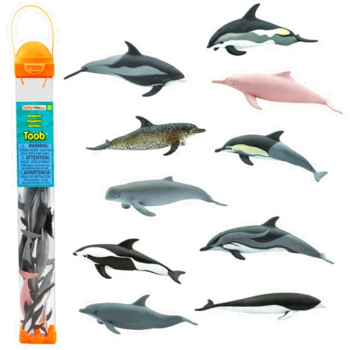 Safari Ltd. Dolphin TOOB - 10 Miniature Dolphin Figurines - Educational Toy Set for Boys, Girls and Kids Ages 3+