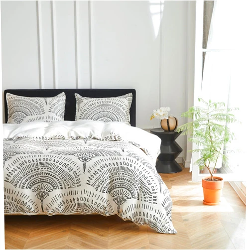 Simple&Opulence Boho Cooling Duvet Cover Set, 3Pcs Aztec Luxury Tribal Geometric Pattern Comforter Cover Set 100% Viscose from Bamboo, Soft Breathable Bedding for Hot Sleepers(White, King)