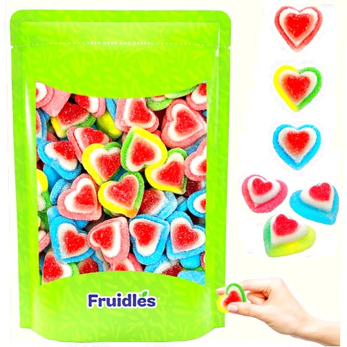Fruidles Valentine's Assorted Gummy Hearts Candy, Delicious Fruit Flavors Gummies (1 Pound)