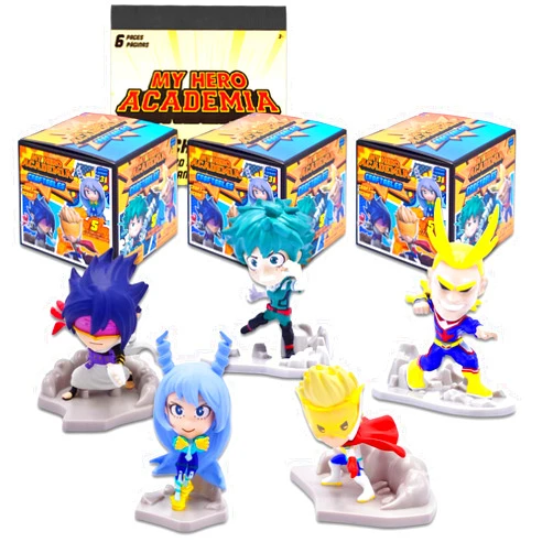 My Hero Academia Party Favors Blind Box 3 Pack - Bundle with 3 My Hero Academia Mystery Figurines Plus Bookmark | My Hero Academia Mystery Mini Figures for Kids