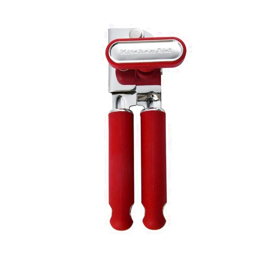 KitchenAid Classic Multifunction Can Opener and Bottle Opener Easy to Use, Razor Sharp Stainless Steel Cutting Wheel, Soft Ergonomic Handles, Soft Red