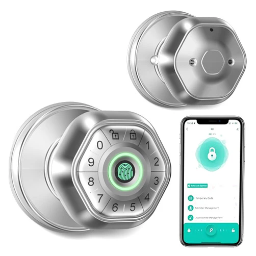 Bog fang Fingerprint Door Lock- Smart Door knob,biometric Door Lock，with passcode keypad keyless Entry Door Handle，for Bedroom Home Hotel Office Apartment Smart Door Lock