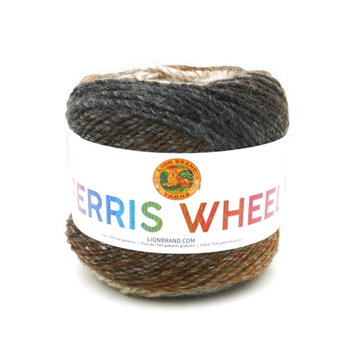 Lion Brand Yarn Ferris Wheel Yarn, Multicolor Yarn for Knitting, Crocheting, and Crafts, 1-Pack, Morning Java