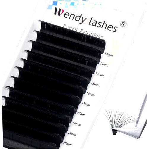 WENDY LASHES Eyelash Extension Volume Lashes 0.05 Thickness Rapid Blooming Eyelash Extensions C/D curl Easy Fan Volume Lashes 14-20mm mixed Self Fanning Lashes By WENDY LASHES(0.05-DD, 14-20mm)