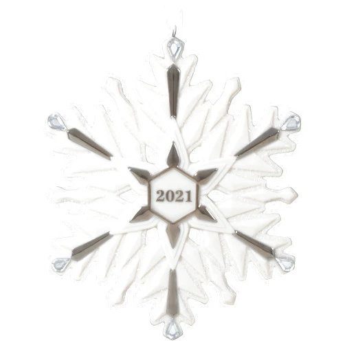 Hallmark Keepsake Christmas Ornament, Year Dated 2021, 2021 Snowflake, Porcelain