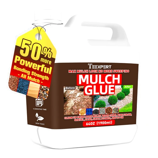 Teexpert Strong Mulch Glue for Landscaping, 64OZ Ready to Use Mulch Glue for Garden, Fast-Dry Non-Toxic Rock Glue, Mulch Gravel Glue, Mulch Lock, Mulch Glue Binder & Pea Gravel Stabilizer