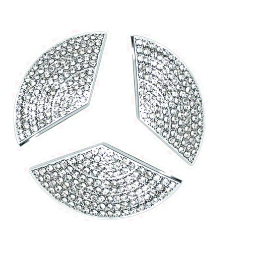 YUWATON Car Trunk Sign Emblem Bling Accessories Cover Declas Compatible with Mercedes Benz W204 C250 W205 C300 W212 W213 E350 CLA (Silver, for 2008-2024 C Class E Class CLA Sedan)