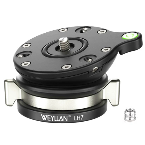 WEYLLAN Leveling Head Tripod Leveling Base for Camera Tripod Leveler Aluminum Alloy Tripod Head Mount WEYLLAN LH7 Camera Head with 1/4'' to 3/8