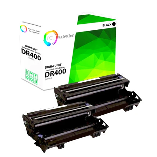 TCT Premium Compatible Drum Unit Replacement for Brother DR-400 DR400 Black works with Brother DCP-1200 1400, HL-1240DX, MFC-8300 P2500 P2500T, IntelliFax-4100 4100E Printers (20,000 Pages) - 2 Pack