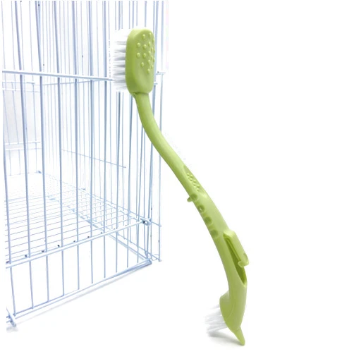 Zabplox Bird Cage Cleaning Brush,Two Brush Heads,Long-Handled Tool for Cleaning Parrot Cages, Kennels, and Perches,Removes Poop and Keeps Bird Cages Fresh,Essential Bird Cage Accessory