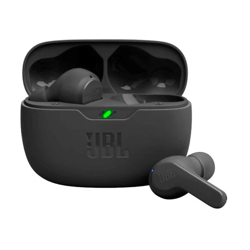 JBL Vibe Beam - True Wireless JBL Deep Bass Sound Earbuds, Bluetooth 5.2, Water & Dust Resistant, Hands-free call with VoiceAware, Up to 32 hours of battery life (Black)