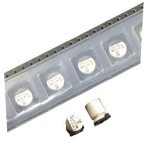 TAYNOIDIA New 2024 5Pcs 220Uf 25V Nichicon Cw Series 8X10Mm Chip Type 25V220Uf Aluminum Electrolytic Capacitor