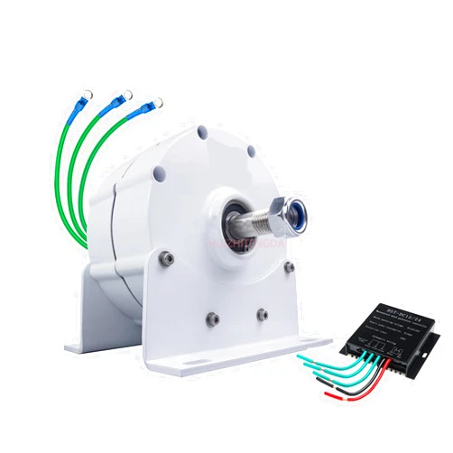 HUIZHITENGDA 1500W Permanent Magnet Generator,400Rpm 50HZ AC Alternators 12V 24V 48V Gearless Permanent Magnet Low RPM for Wind and Water Turbine