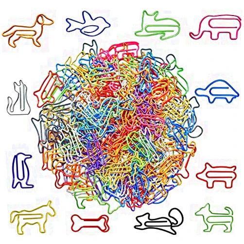 HiQin Cute Small Paper Clips Assorted Colors - 120 Counts Funny Paper Clips Bookmarks Planner Clips - Fun Office Supplies Gifts for Women Men Coworkers