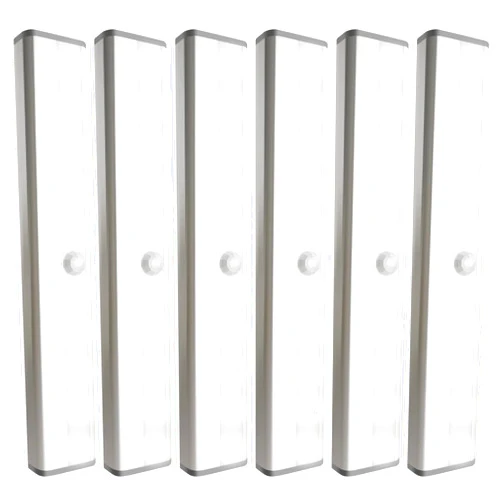 SIXDEFLY 6 Pack LED Motion Sensor Lights, 10 LED Closet Battery Operated Lights, Stick-On Anywhere Magnetic Night Light Bar, Led Safe Light Indoor for Closet Stairs Wardrobe