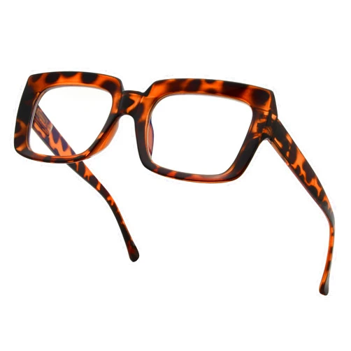 Eyekepper Square Computer Reading Glasses - Blue Light Filter Readers Women - UV420 Protection Oversized Reading Glasses - Tortoise +2.00