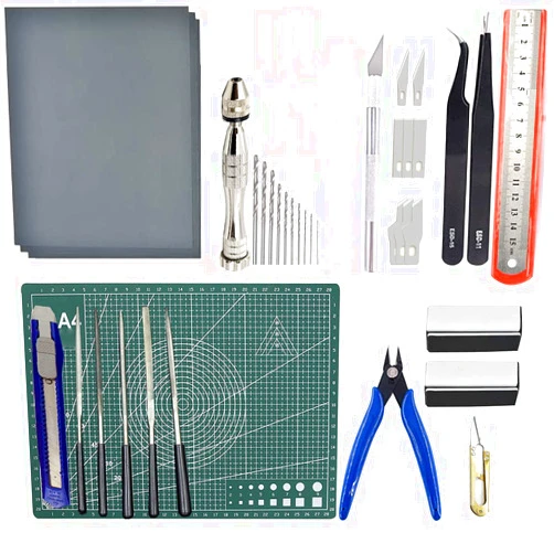 YJHSS 37PCS Model Tools for Gundam, Professional Model Tool Kit for Gundam Hobby Building Tools Modeler Basic Tools Craft Set for Gundam Car Basic Model Building, Repairing and Fixing