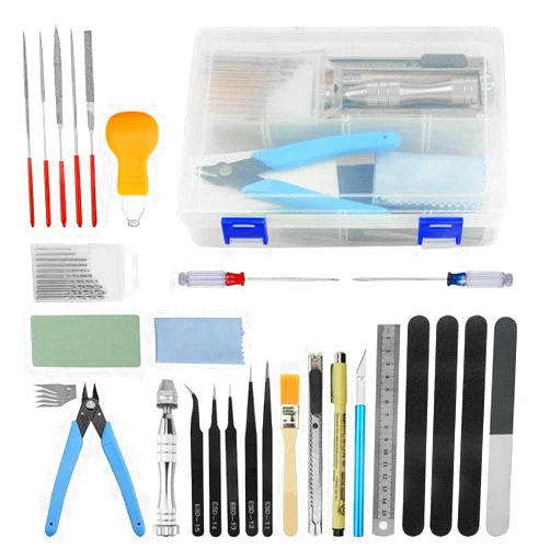 XINGYHENG 41Pcs Modeler Basic Tools Craft Set Compatible with Gundam Model Tools Kit with Plastic Box Hobby Model Assemble Building Repairing and Fixing DIY Craft Kit