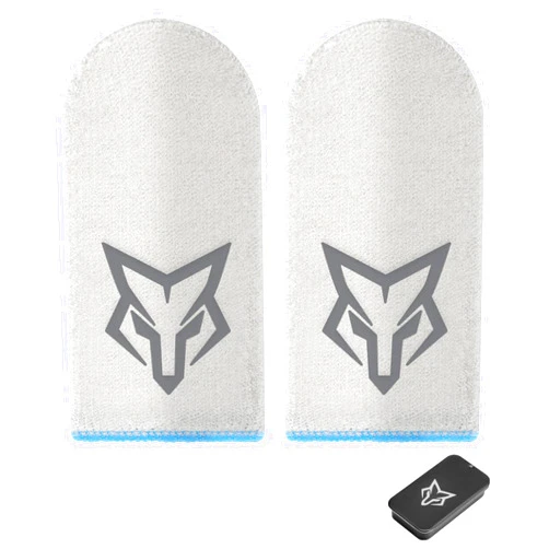 Rinsfox Mobile Phone Game Finger Sleeves [6pcs], Anti-Sweat Breathable,Gaming Sleeve,Thumbs Finger Gloves Cover Sleeve for League of Legend, PUBG, Rules of Survival, Knives Out (Gray [Glass-Silver Fiber])